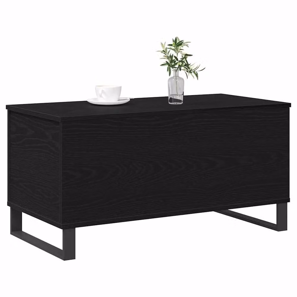 Berkfield Home Modern Black Oak Coffee Table with Lift Mechanism, W: 90 cm, D: 44.5 cm, H: 45 cm – 3