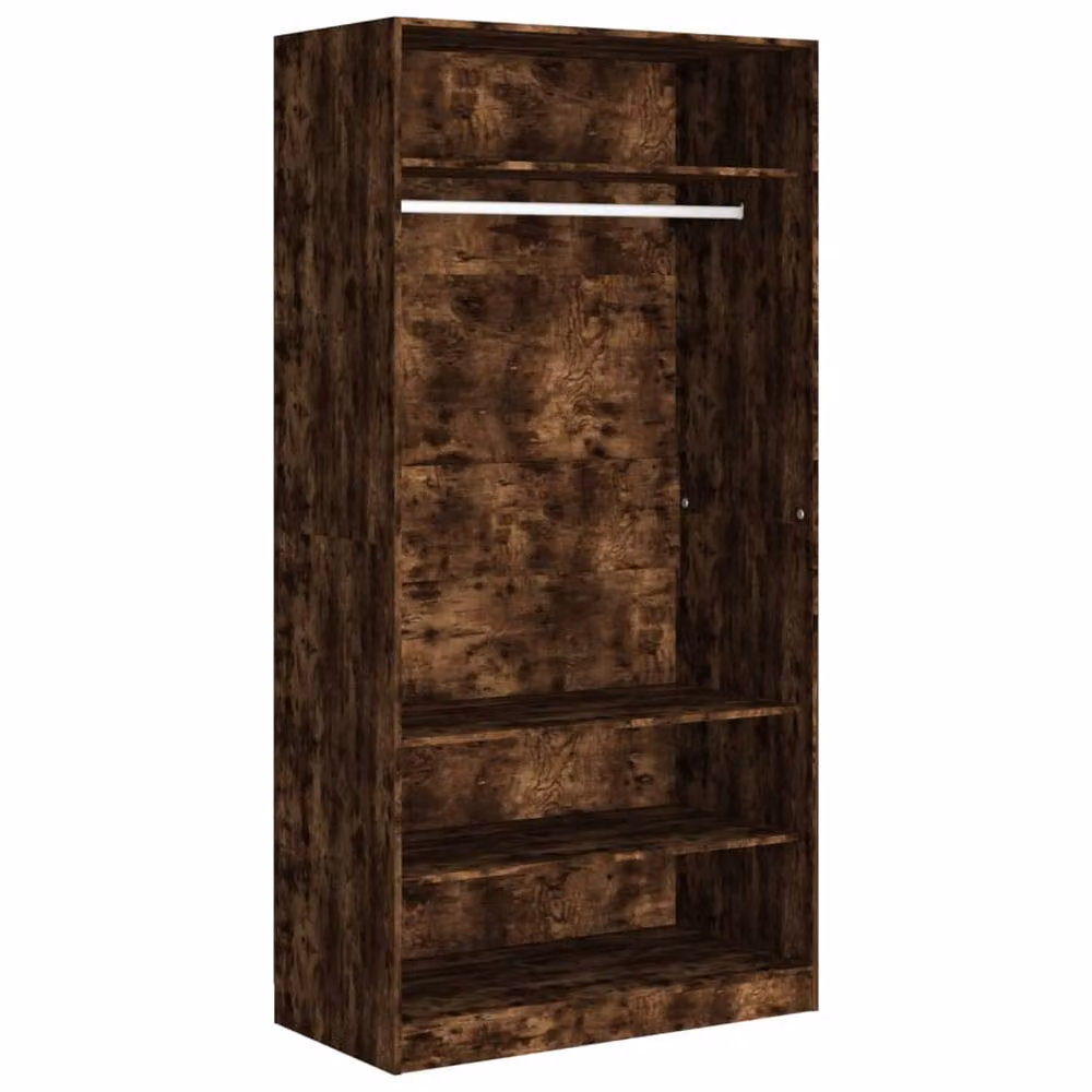 Berkfield Home Smoked Oak Wardrobe in Brown, W/D/H: 100 x 50 x 200 cm – 2