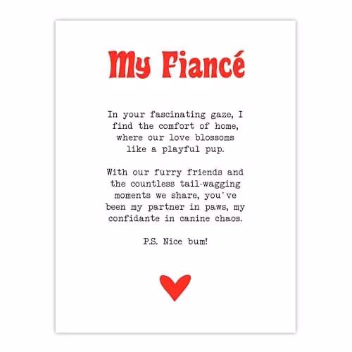 Artery8 Love Poem Dog Lover Romantic Poetry Wall Art Poster Print on Thick Paper, 45.7 x 61 cm