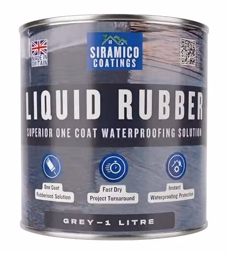 Siramico Coatings Liquid Rubber Roof Coating, Grey, 0.6 l – 1