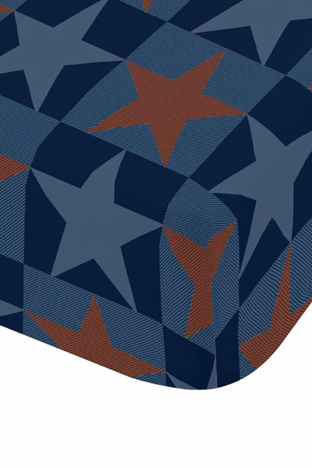 Catherine Lansfield Stars and Check Blue Fitted Sheet, W/D/H: 90 x 190 x 25 cm – 2