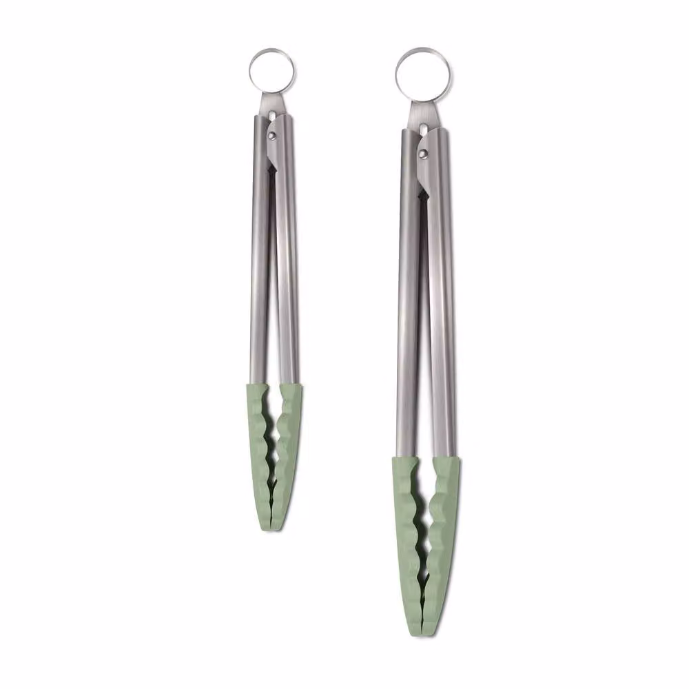 Zeal Silicone and Stainless Steel Non-Scratch Kitchen Tongs, Set of 2, Green – 2