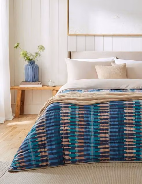 Nightlark Blue Mix Striped 6 Tog Coverless Microfibre Duvet for Adults
