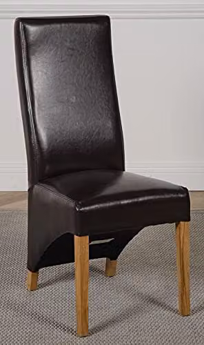 Thats Furniture Kuba Oak Dining Table and 8 Lola Brown Leather Chairs Set W: 180 cm, D: 90 cm – 6