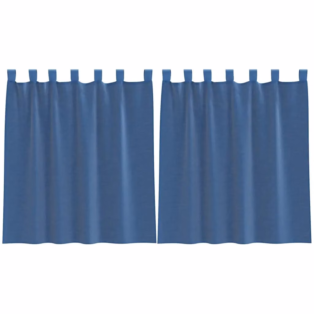 Berkfield Home Blue Transparent Voile Fabric Panel Curtains with Tabs, 2 Pack, W: 140 cm, H: 140 cm – 2