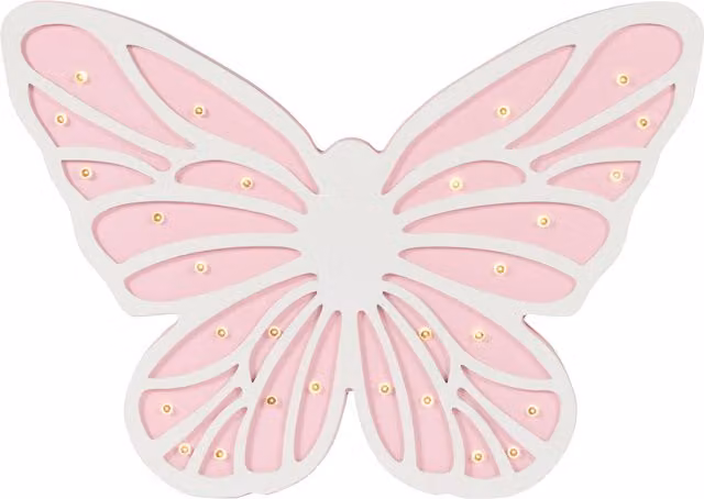 Litecraft Glow Butterfly LED Table Lamp in Pink and White