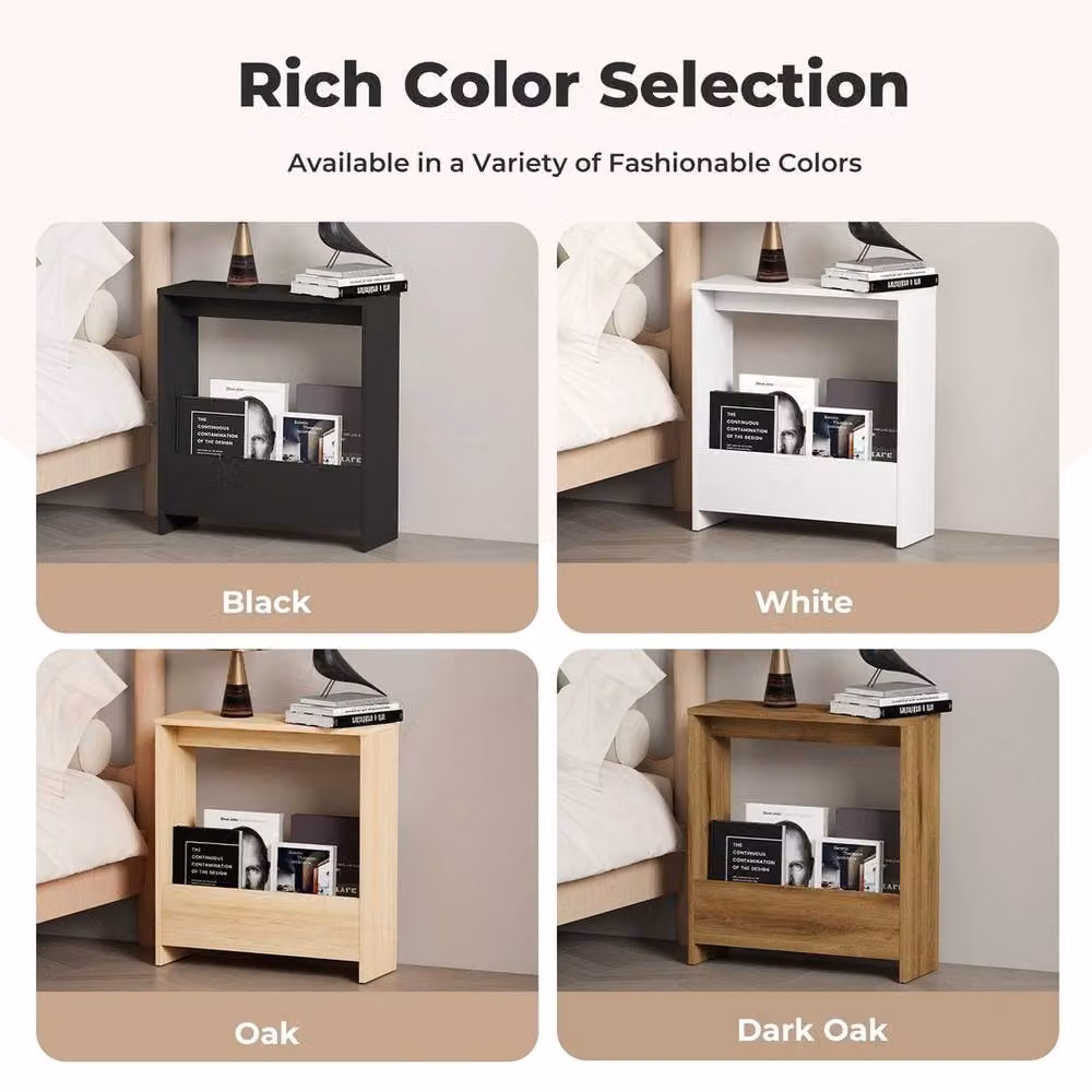 Kelvenix White Side Table with Magazine Storage – 3