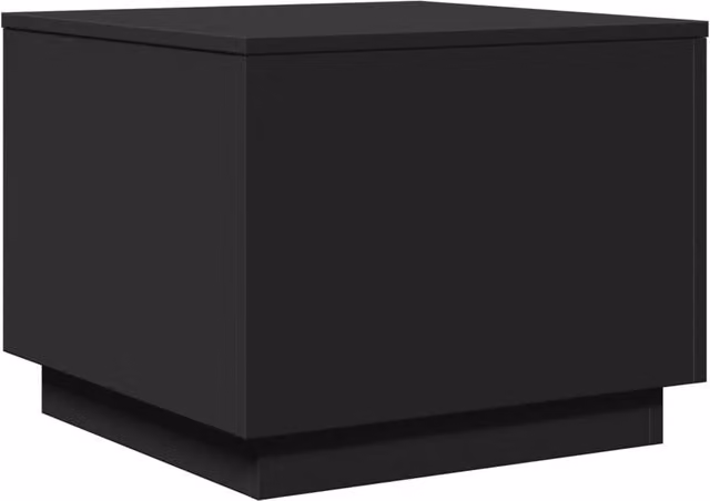 Berkfield Home Modern Square Coffee Table with LED Lights, Black, W/D/H: 50 x 50 x 40 cm – 1