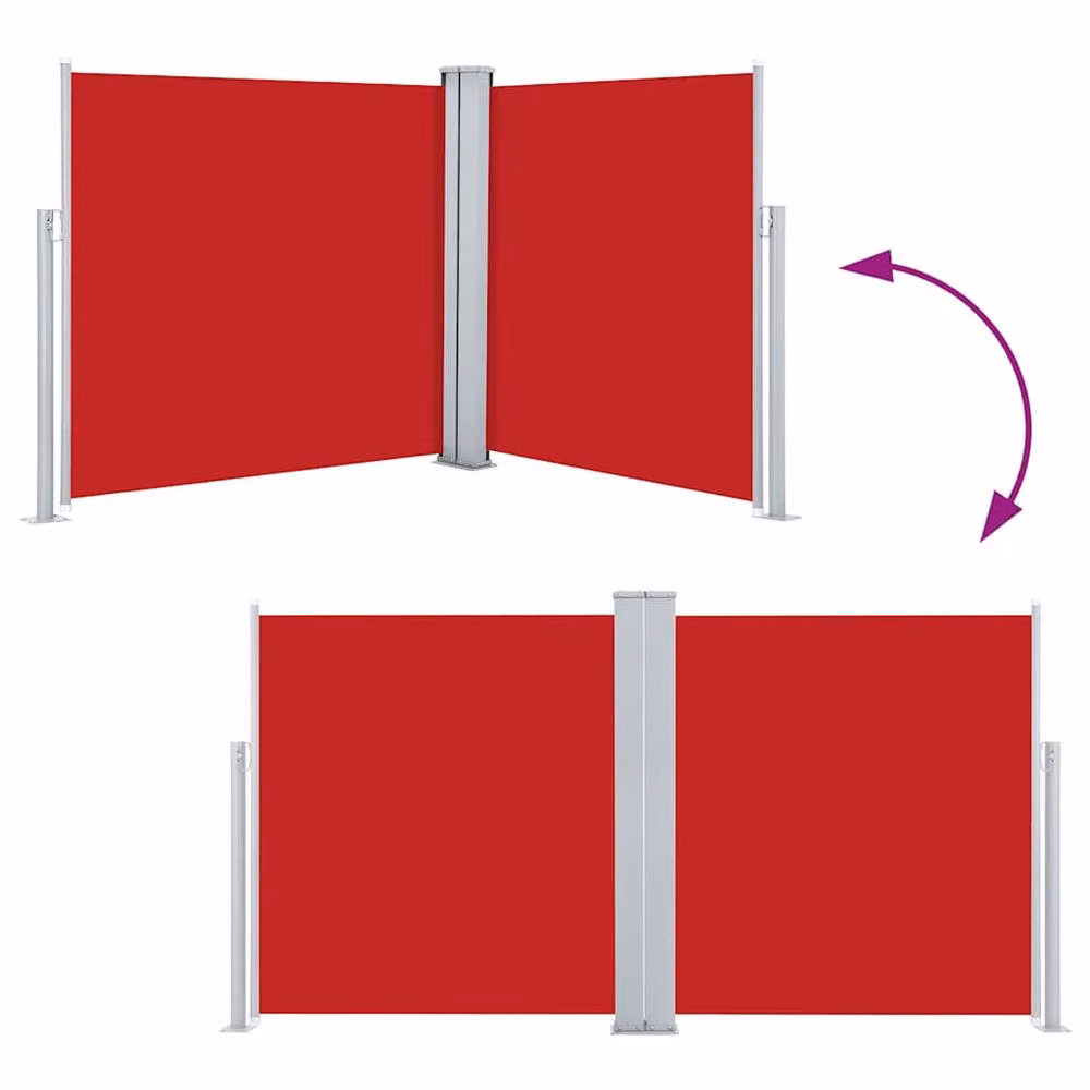 Berkfield Home Red Retractable Roller Side Awning for Garden, Balcony or Terrace, W/H: 120 x 600 cm – 3