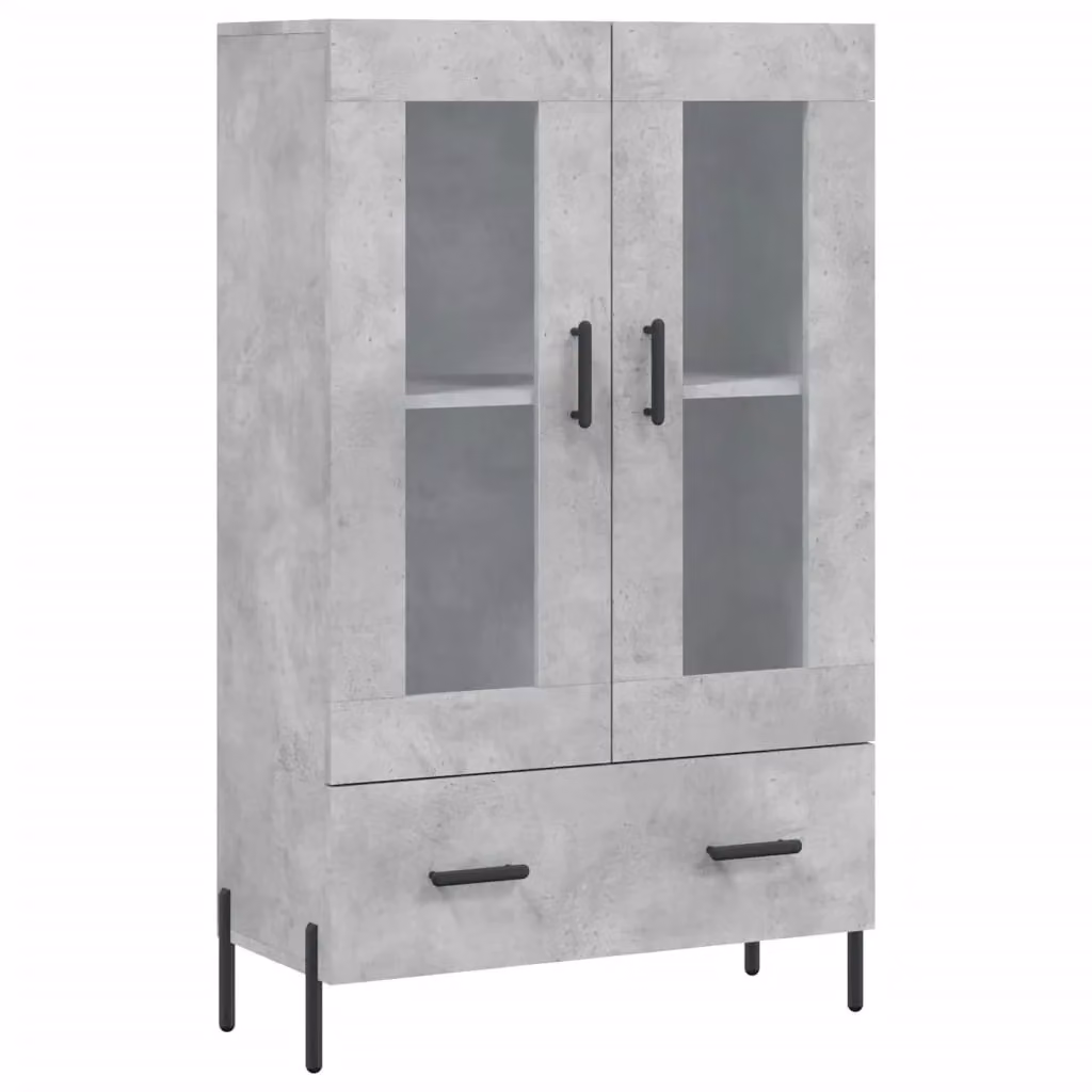 Berkfield Home Modern Highboard in Concrete Grey with Glass Doors, W/D/H: 69.5 x 31 x 115 cm – 2