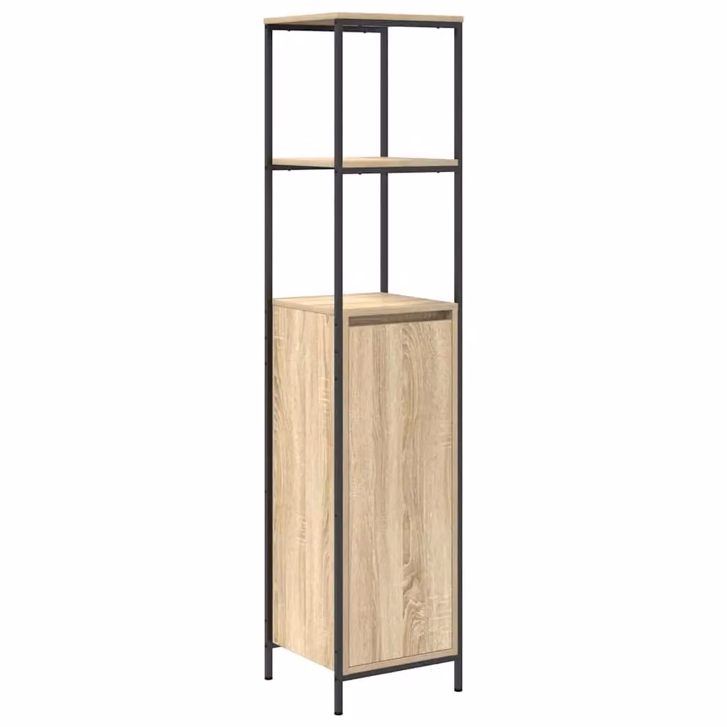 Berkfield Home Bathroom Cabinet with Shelves in Sonoma Oak Brown, W/D/H: 36 x 35 x 165 cm – 2