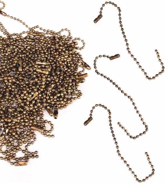 Neel Blue Bronze Alloy Metal Ball Bead Tag Chain, 20 cm, 100 Pieces – 1