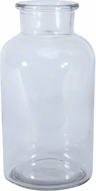 Bloom Clear Glass Apothecary Jar Flower Vase, H 20 cm x W 10 cm x D 10 cm
