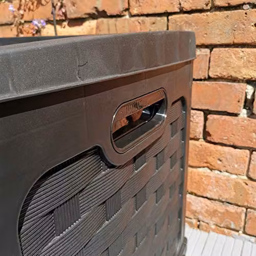 Samuel Alexander 335 Litre Black Rattan Effect Garden Storage Box with Sit on Lid – 3