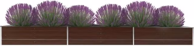 Berkfield Home Garden Brown Galvanised Steel Raised Bed W: 480 cm, D: 80 cm, H: 45 cm – 1