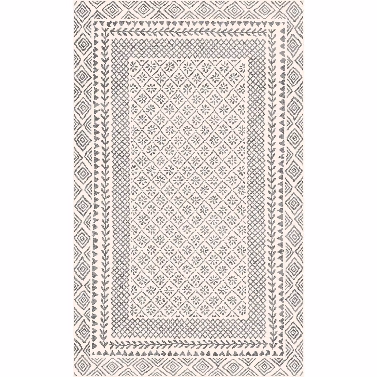 Livabliss Freud Modern High Pile Rectangular Rug in Ivory, Black, Brown and Grey, W: 80 cm, L: 220 cm – 2