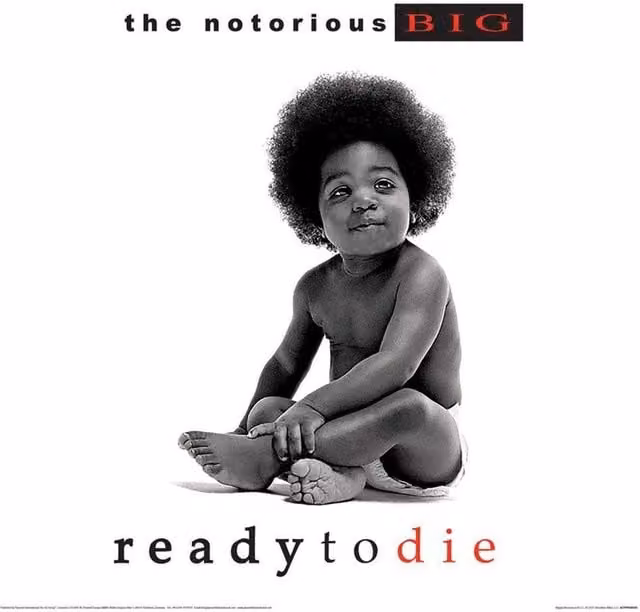 Notorious B.I.G. Ready To Die Typography Paper Poster in Black
