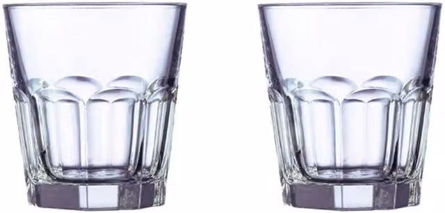 Arcoroc Set of 2 Transparent Short American Glass Tumblers