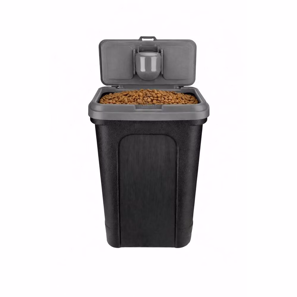 FLAVORA Airtight Plastic Dry Food Storage Container for Dogs and Cats, Dark Grey, W: 100 cm, D: 15 cm, H: 15 cm – 3