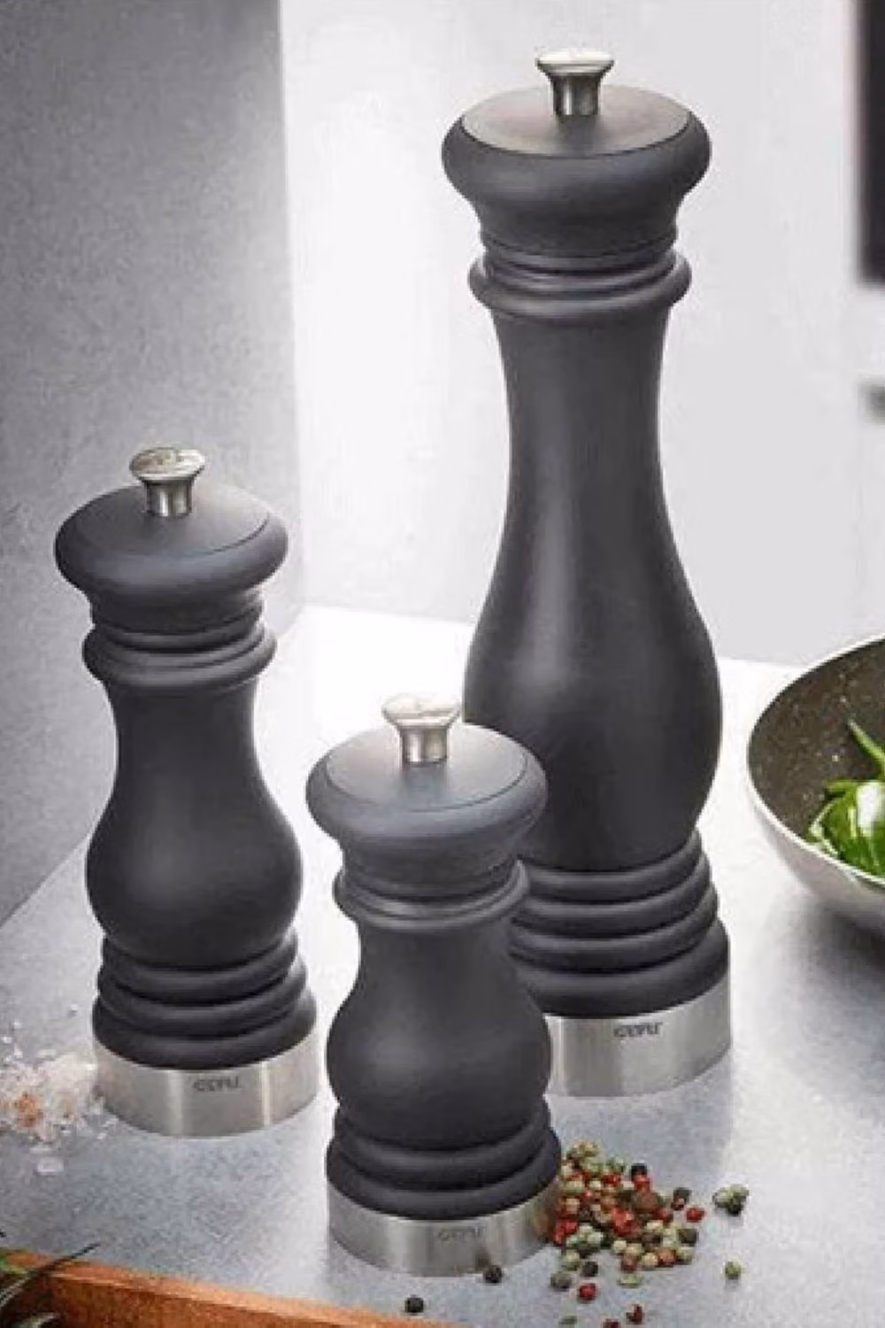 Gefu Flavio Manual Salt or Pepper Mill, Black, Ceramic, Large – 2