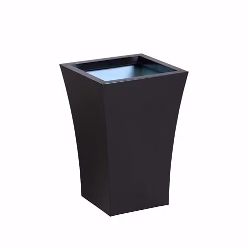 Primrose Black Galvanised Steel Square Flared Outdoor Planter Pot – 1