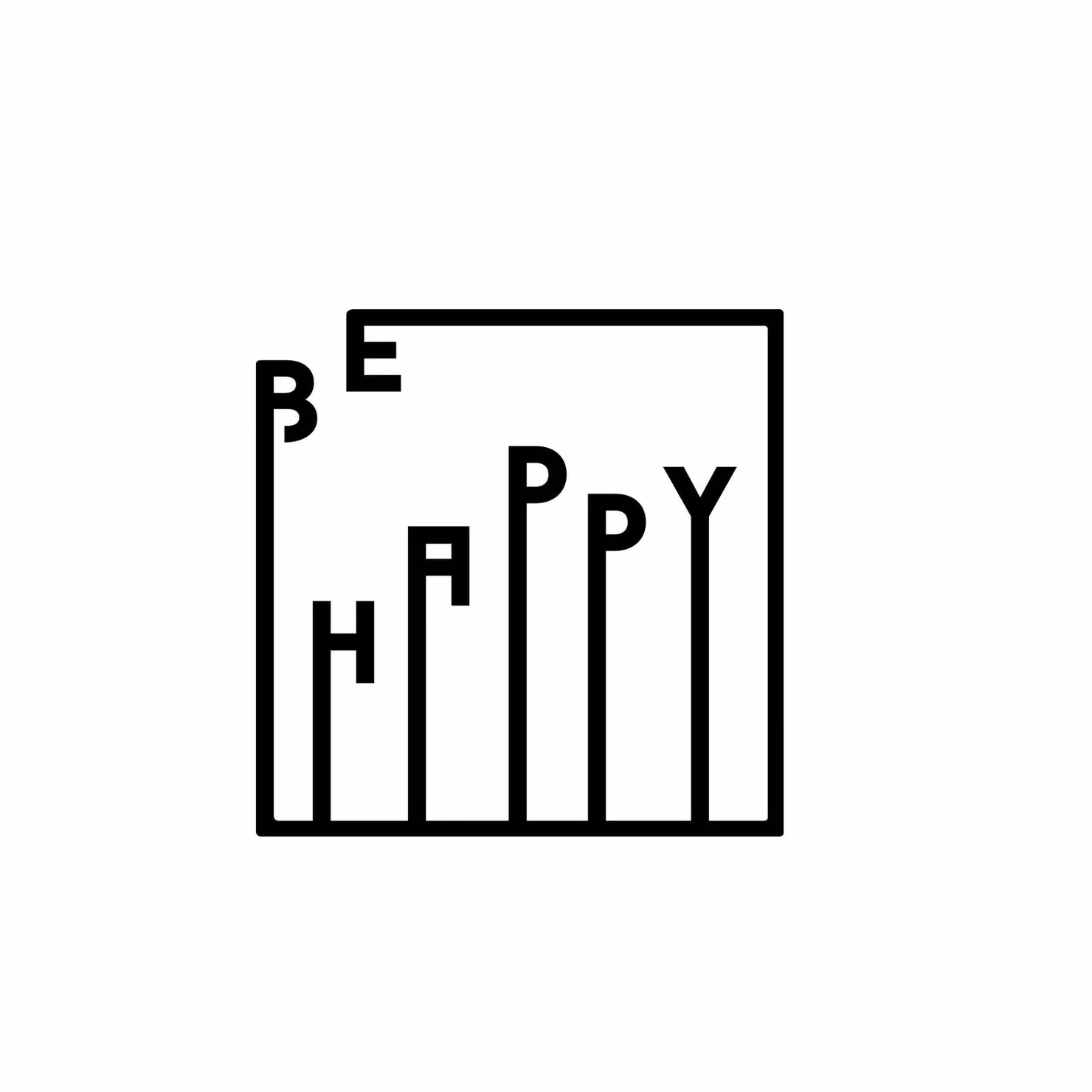 Decortie Happy Modern Metal Typography Wall Art, Black, W/D/H: 40 x 40 x 1 cm – 2