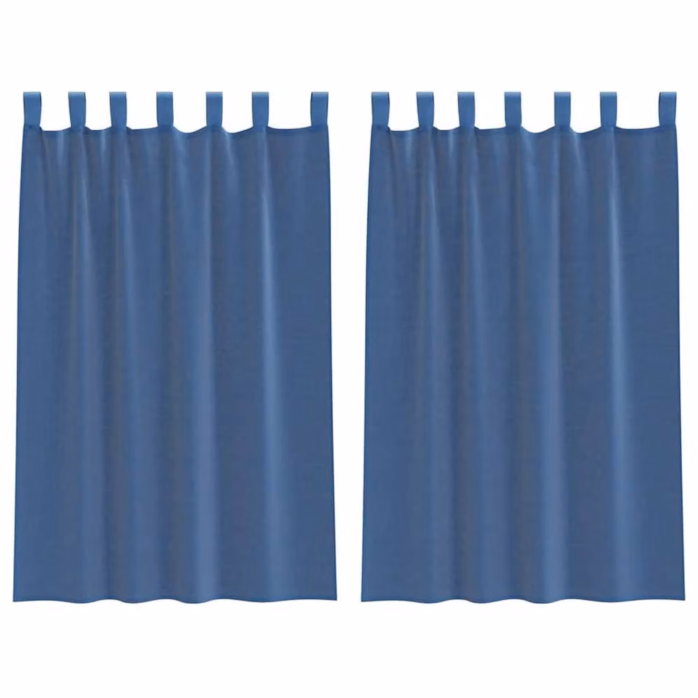 Berkfield Home Royal Blue Voile Fabric Panel Curtains with Tabs, 2 Pack, W: 140 cm, H: 175 cm – 2
