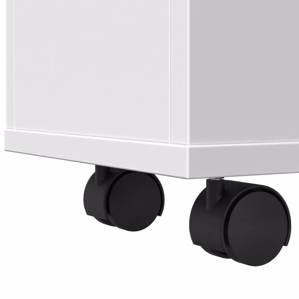 Berkfield Home Narrow Bathroom Cabinet with Wheels, White Engineered Wood, H 90.0 x W 23.0 x D 65.0 cm – 2