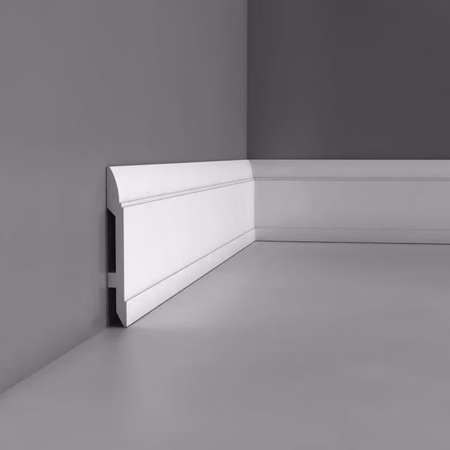 Orac Decor Luxxus Collection White Cable Channel W/D/H: 200 x 15 x 1.5 cm