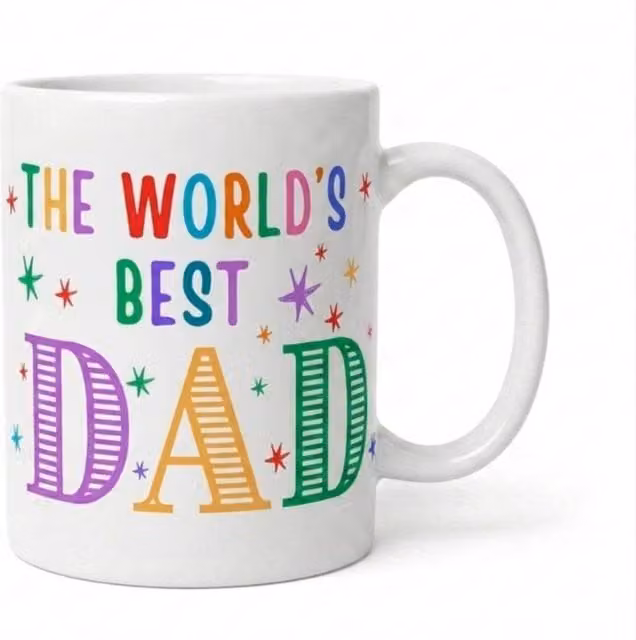 Dyzi Worlds Best Dad Ceramic Coffee Mug in White