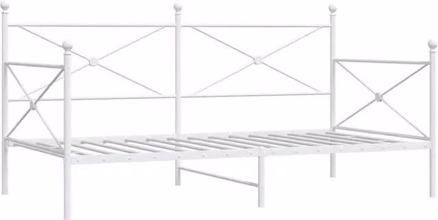 Berkfield Home Metal Day Bed in White, W: 107 cm, L: 203 cm – 1