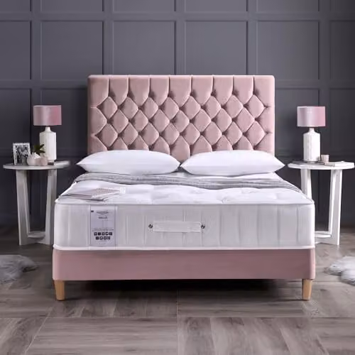 RestRelax Sleep Bella 1000 Pocket Wool and Silk Mattress, Medium Tension, White, W/D/H: 150 x 200 x 25 cm – 2