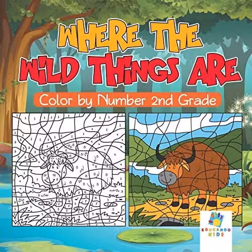 Educando Kids Where the Wild Things Are Colour by Number Activity Book for 2nd Grade, Multicolour