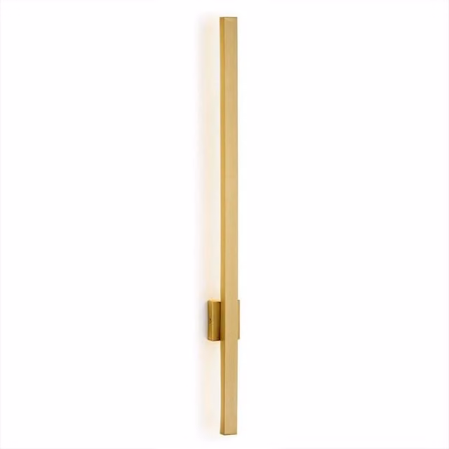 Netlighting Asse Integrated LED Wall Lamp in Brushed Brass, Warm White 3000K, Width: 100 cm