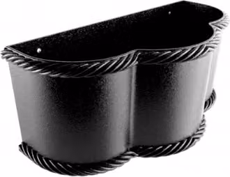 ARP Cast Aluminium Round Gemina Half Round Hopper 76mm in Black 9005 Leatherette
