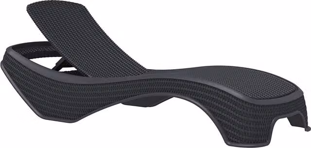 Centurion Supports Maldives Single Outdoor Adjustable Sun Lounger in Black Polyrattan