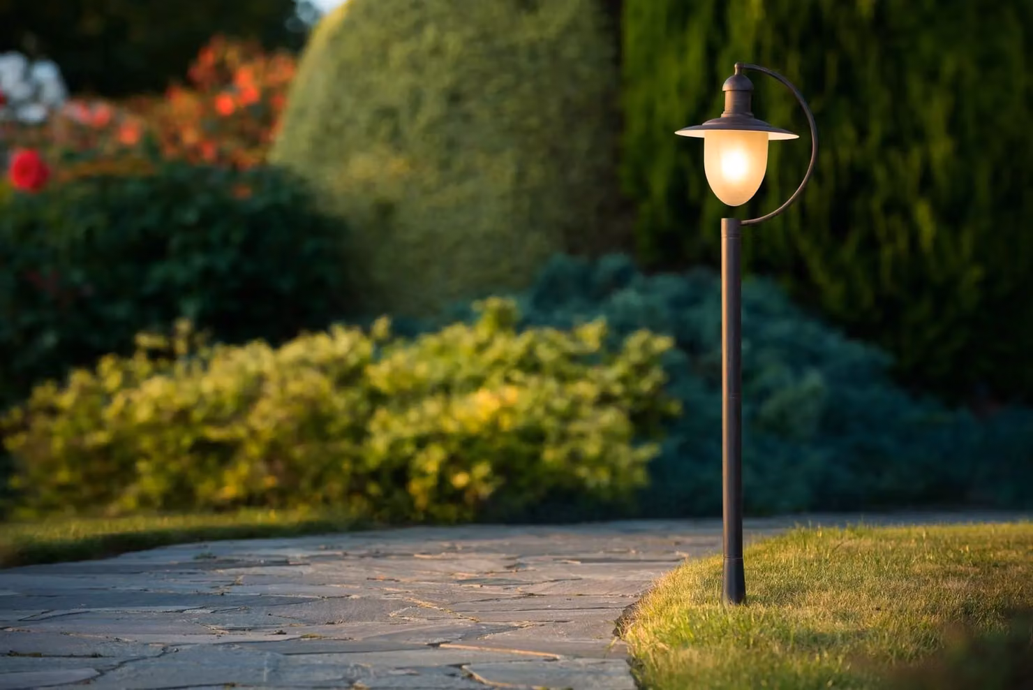 Lucide Aruba Dimmable Decorative Outdoor Bollard Lamp Post in Brown – 2