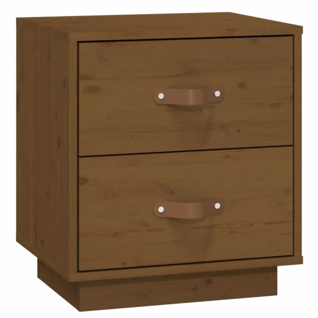 Berkfield Home Rustic Honey Brown Solid Wood Pine Bedside Cabinet W/D/H: 40 x 34 x 45 cm – 2