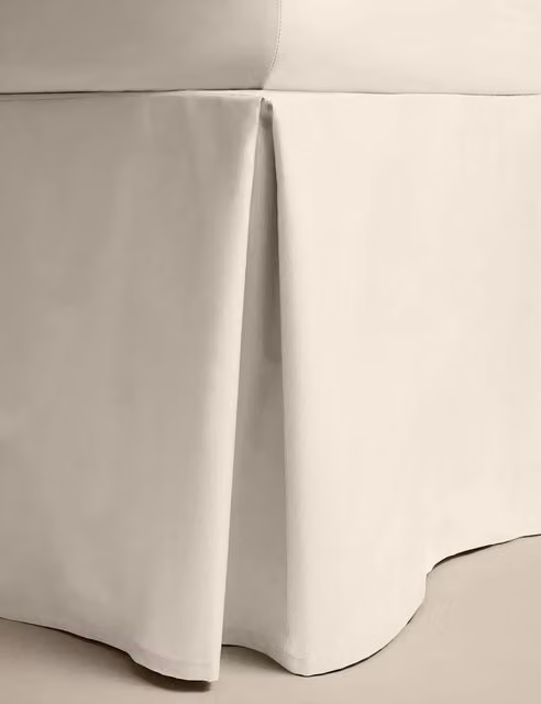 M&S Pure Egyptian Cotton Valance Sheet in White or Beige