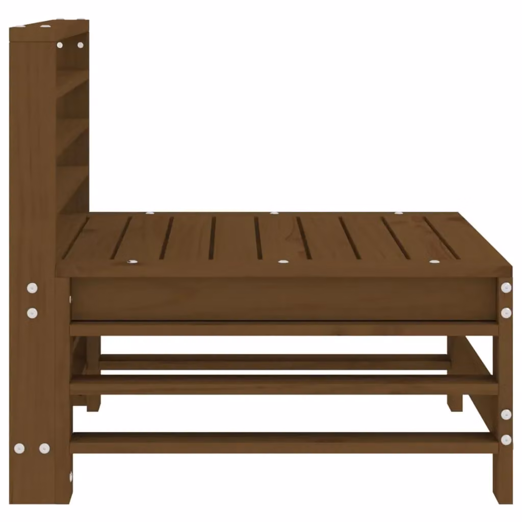 Berkfield Home Garden Middle Sofas 2 Piece Set in Honey Brown Solid Pine Wood – 4