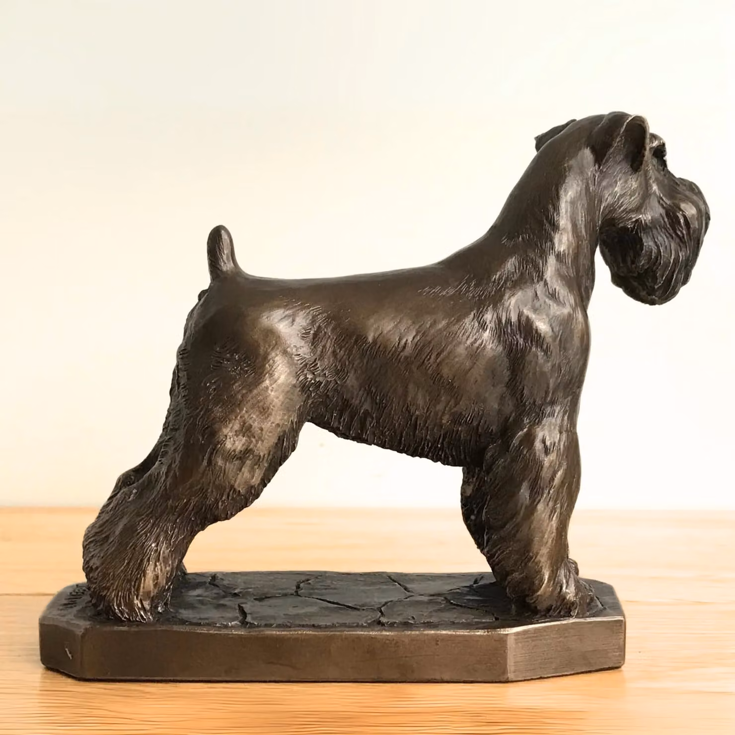 Animal Crackers Schnauzer Dog Figurine in Solid Cold Cast Bronze by David Geenty, H 17.5 cm x W 14.0 cm x D 14.0 cm – 4