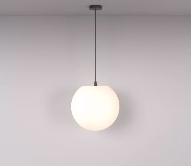 Maytoni Erda Outdoor Globe Ceiling Light in Black with E27 Socket and IP54 Rating