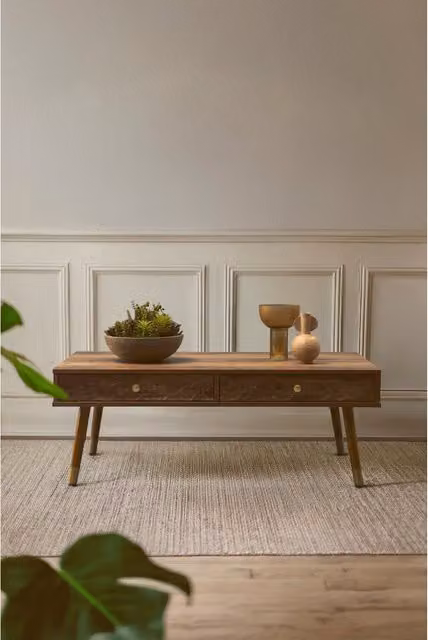 Orsina Modern Rectangular Wood Coffee Table in Brown