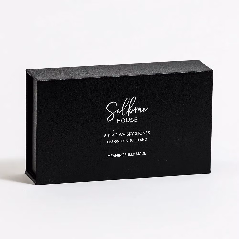 Selbrae House Whisky Stones with Stag Engraving in Dark Grey – 3
