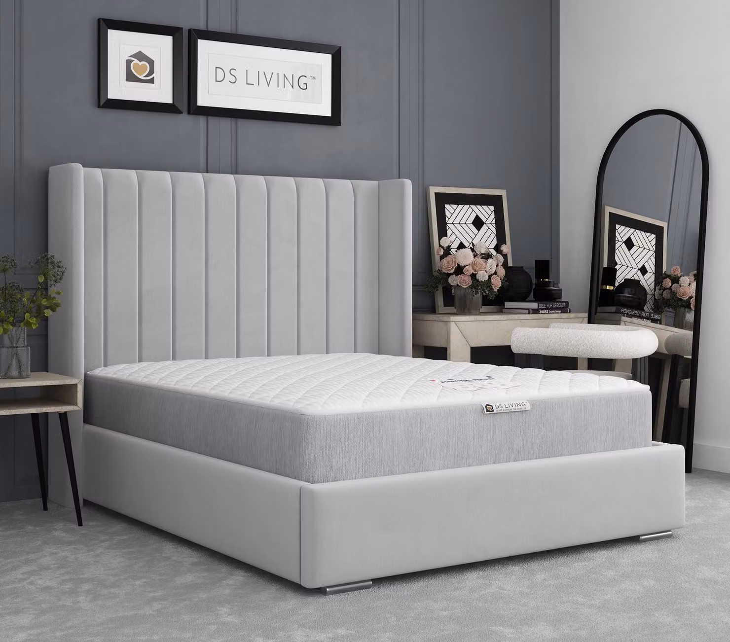 DS Living Imperial Hybrid Pocket Gel Essentials Mattress in Grey, Size: Double (140 x 200 cm) – 4