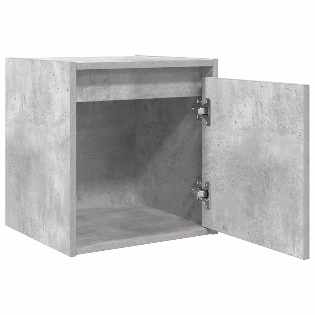 Berkfield Home Wall-Mounted Bedside Cabinet in Concrete Grey, W: 38 cm, D: 34 cm, H: 40 cm – 2