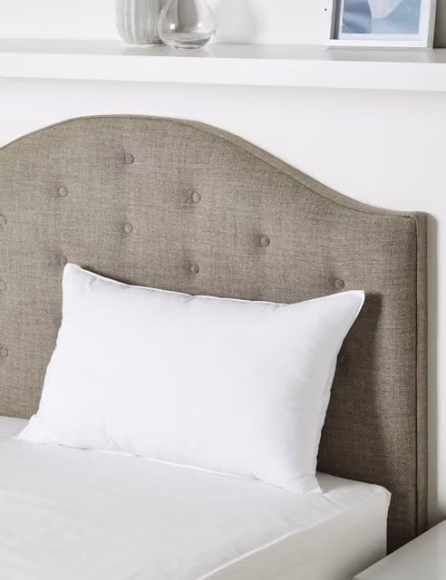 M&S White Anti Allergy Firm Microfibre and Polyester Pillow for Adults