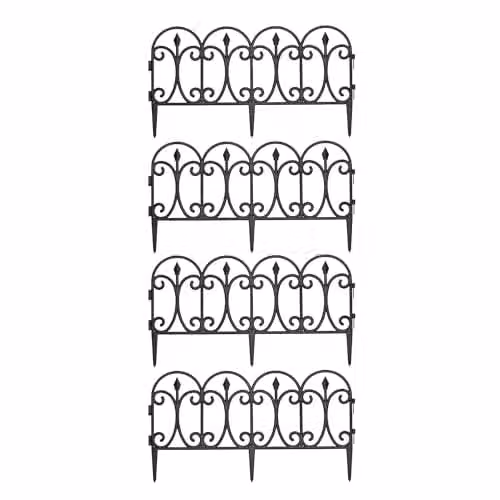 Samuel Alexander Black Ornate Decorative Garden Border Edging, Set of 4 – 1