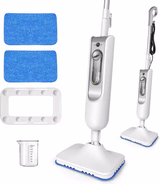 VOGREX Handheld Steamer Mop and Floor, Carpet and Window Cleaner, White, 400ml – 1
