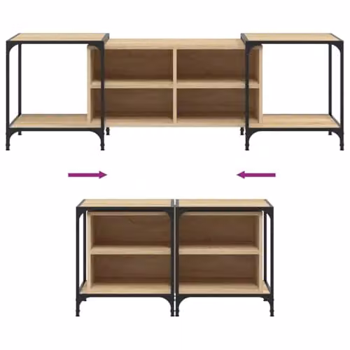 vidaXL Industrial Style TV Cabinet in Brown Sonoma Oak Engineered Wood, W/D/H: 153 x 50 x 37 cm – 3